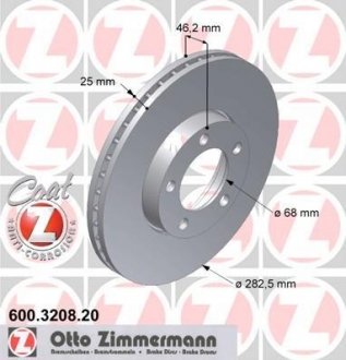 Гальмівний диск ZIMMERMANN 600320820 (фото 1)
