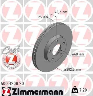 Гальмівний диск ZIMMERMANN 600320820