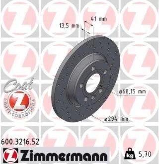 Гальмівний диск ZIMMERMANN 600321652