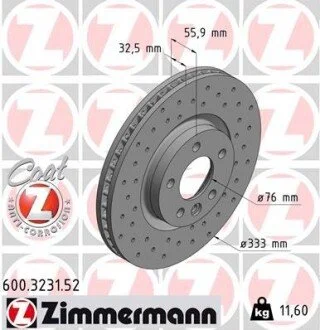 Гальмівний диск ZIMMERMANN 600323152