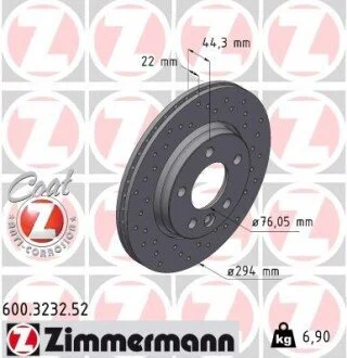 Гальмiвнi диски ZIMMERMANN 600323252