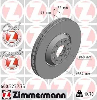 Гальмівний диск ZIMMERMANN 600323775