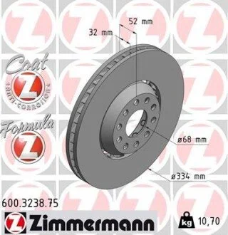 Гальмівний диск ZIMMERMANN 600323875