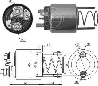 Реле втягуюче стартера ZM ZM1592